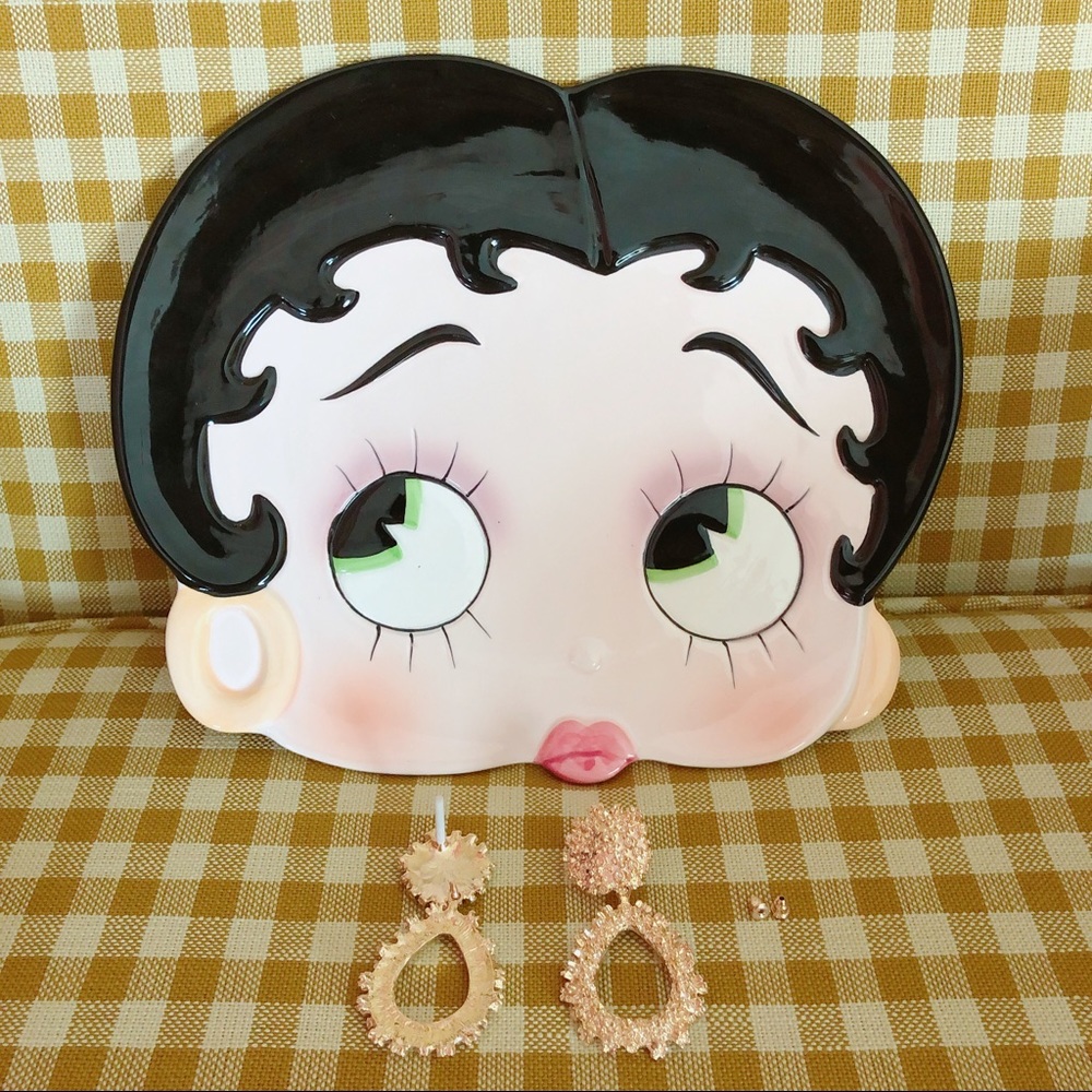 H&M Gold Chunky Statement Stud Drop Earring - Picture 5 of 9